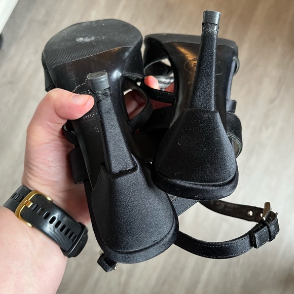 Prada Beautiful Black Satin Heels - Picture 9 of 11